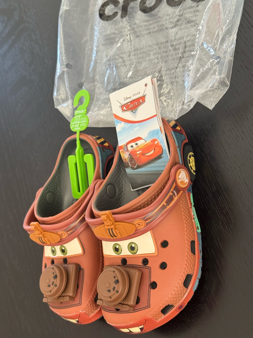 NWT Crocs Disney Cars Tow Mater Brown Clogs Toddler 10 - Picture 3 of 7